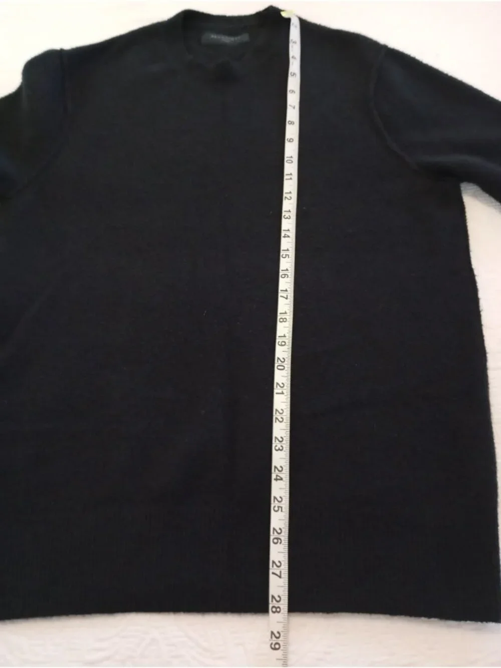 AllSaints Black Crewneck Sweater Mens Large Viscose Wool Blend